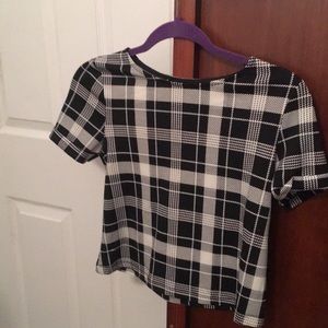 Black and white plaid top